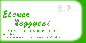 elemer meggyesi business card